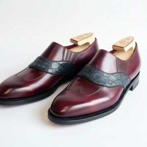 Maison Koly X Bonafe Balzac II crocodile suede Plum Museum Leather